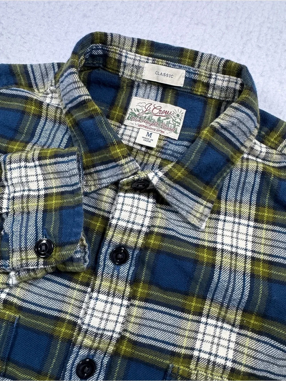 J.Crew Midweight Plaid Flannel Shirt Men’s Medium Classic Fit